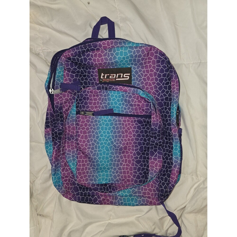 Jansport trans brand rainbow color full size backpack bookbag bag tote purse!